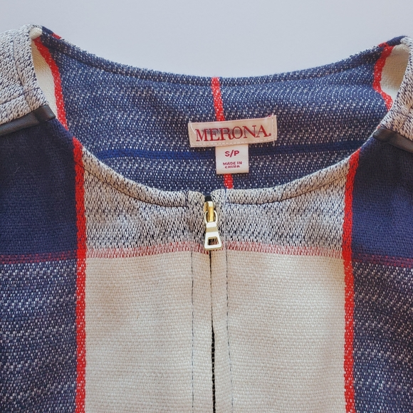 Merona Navy & Red Plaid Zipper Jacket - Picture 3 of 7